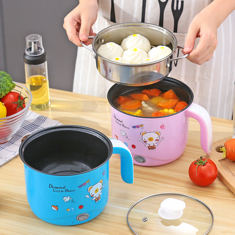 电煮锅多功能家用迷你学生宿舍煮饭小功率煲汤蒸笼懒人不粘小火锅