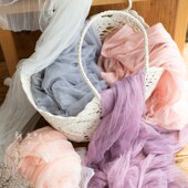 梦幻拍照背景装 饰褶皱网纱新生儿童摄影静物花艺布景空间创意道具