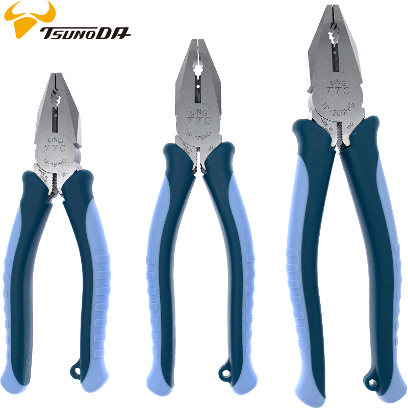 原装8手钳子钢丝钳TP-200HG75 1平口老虎钳 平嘴剪钳工具