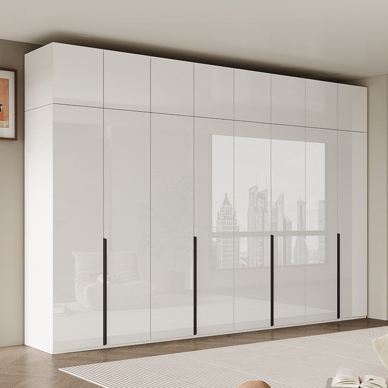 一门到顶60cm深度烤漆大衣柜家用卧室现代简约欧松板主卧白色衣柜