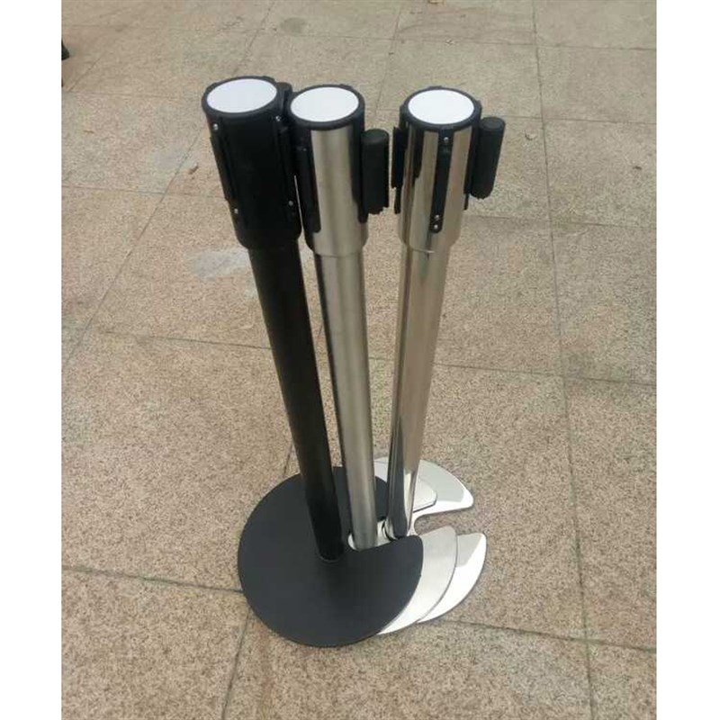 不锈钢U型一米线隔离柱礼宾杆栏杆围栏护栏警戒线隔离带铸铁底座