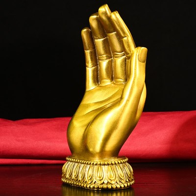 黄铜佛手摆件只手遮天大号如来神掌五指山佛手观音桌面装饰摆设