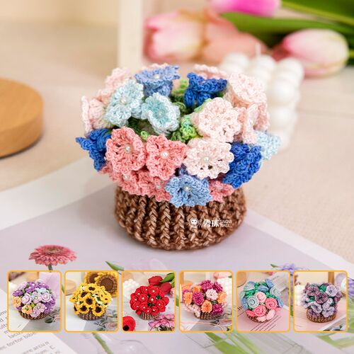 雪球diy手工钩编田园花朵杯垫材料包棉线蕾丝编织隔热茶杯桌装饰