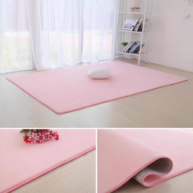 短绒咖啡色地毯客厅茶几毯卧室可睡可坐房间满铺可爱床边地垫定制