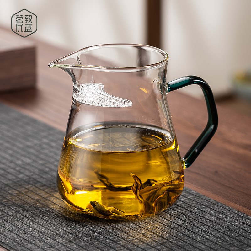 大容量月牙公道杯玻璃壶一体过滤分茶器泡茶杯冲茶器家用过滤茶壶