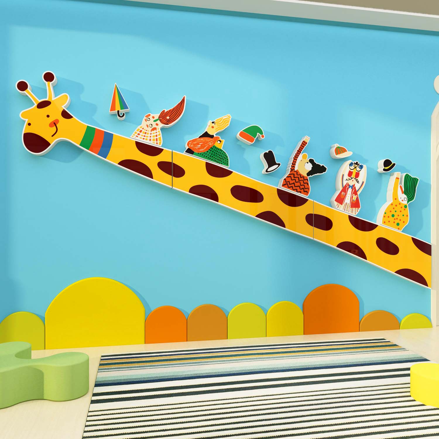 幼儿园墙面装饰环创主题半成品境布置材料大厅形象楼梯美术教画室