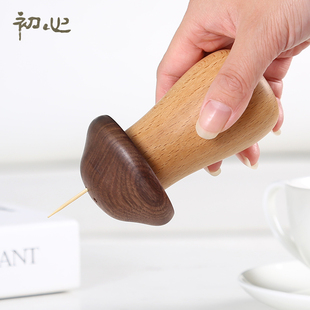 初心欧式 便携牙签筒棉签盒木质可爱牙签罐家居用品 创意牙签盒时尚