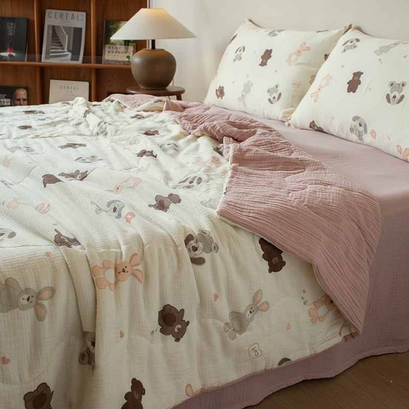 类绉布空调被宝宝夏凉被童被幼儿园被学生被大豆纤维被成化纤被