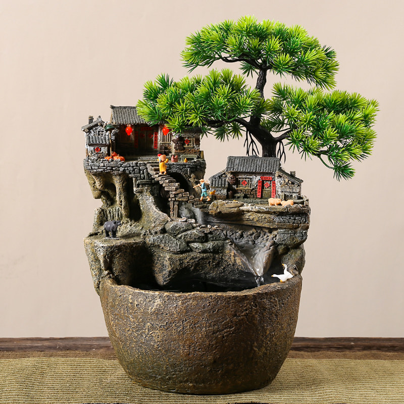 微景观大号流水客厅书房摆件水循环造景过滤器养鱼生态缸庭院水景,家居饰品,装饰摆件,淘宝优惠券,粉丝福利购,淘宝优惠卷