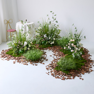 仿真芦苇草丛造景酒店橱窗拍照室内外景观布置假绿植花排装饰摆设