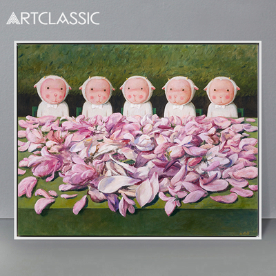 合春住 治愈系装饰画当代艺术画 大尺寸客厅挂画卧室餐厅油画版画