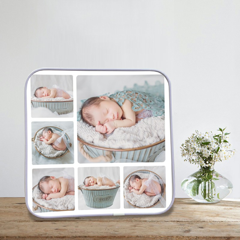 九宫格摆台照片定制影楼婚纱照相框放大挂墙全家福结婚照制作水晶