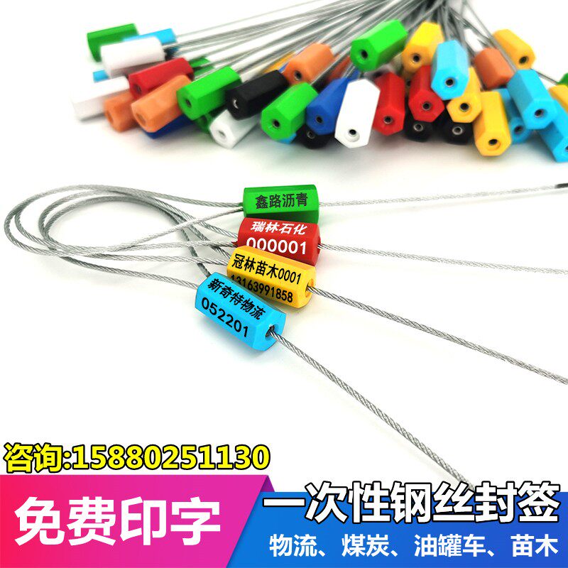 钢丝铅封一次性油罐车集装箱封条塑料水电表锁扣物流防盗封签扎带