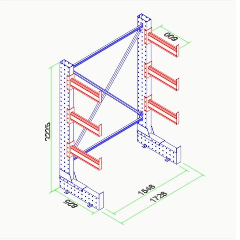 面重型悬臂式货架铝材型材铜排棒料货架板材五金钢管布匹托臂架