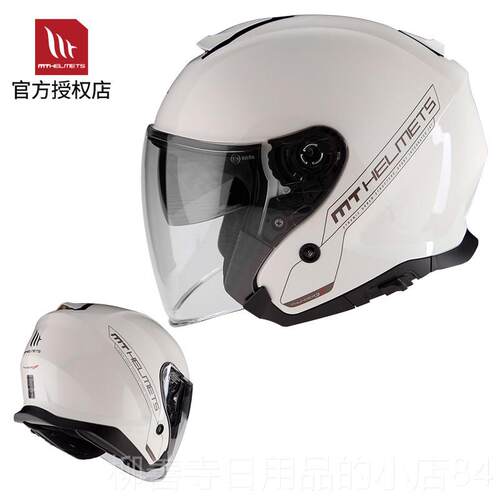 正品MT头盔动摩车复古3/4半盔行哈雷机车四夏托季双镜片电车骑安