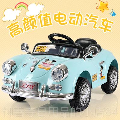 正品婴儿童电动车四轮遥汽车可控坐男女孩摆摇童车宝宝玩小具车可