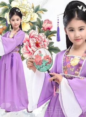 正品儿古童古装七仙服装幼女儿园唐装汉服贵妃公主裙小女孩女筝表