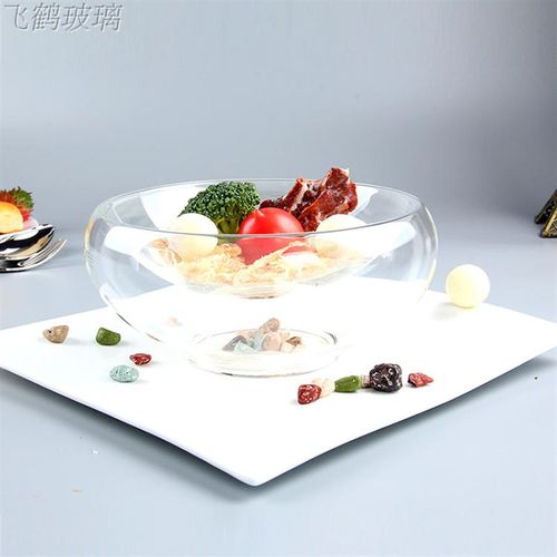 特色菜玻璃意境碗分子美食创意餐具料理耐高温空底双层色拉碗