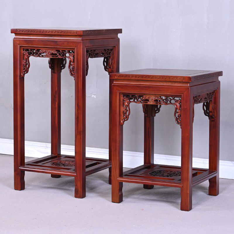 全实木花架中式雕刻四十面榆木落地多层工艺品底座木质盆景架,住宅家具,花架/花几,淘宝优惠券,粉丝福利购,淘宝优惠卷