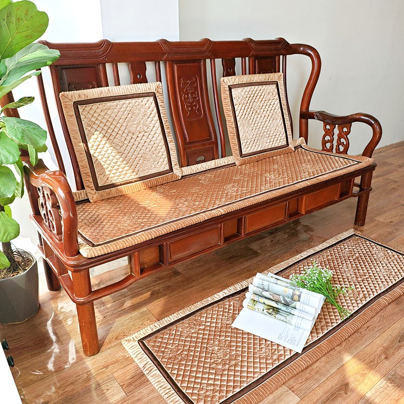 实木沙发垫防滑老式红木坐垫椅垫皮沙发座垫三人保暖毛绒垫子秋冬