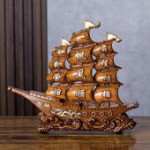 一帆风顺帆船摆件办公室客厅电视柜装 工艺品开业礼品 饰品书架中式