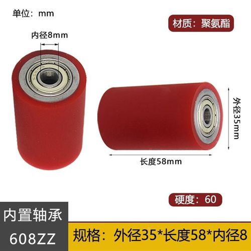 包胶滚筒直径20/25聚氨酯防静电流水线输送滚轮耐磨胶辊橡胶托辊*