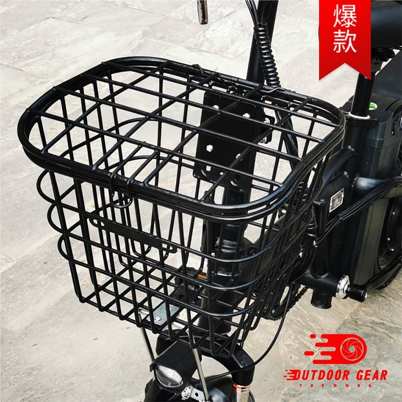 折叠电动车前置车篮带防水内胆包单车宠物菜筐篓带盖框P8改装配件