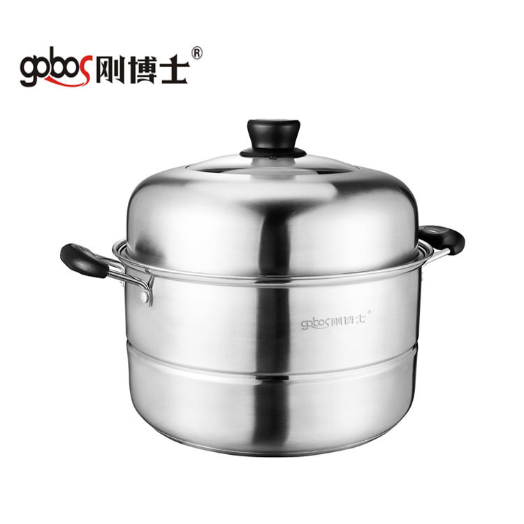 新款刚博士不锈钢蒸锅层加复底大容量电磁炉家用聚会燃气灶蒸笼