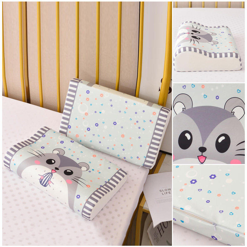 可爱单人卡通儿童宝宝乳胶枕枕套44x27夏季冰感丝记忆枕枕头套