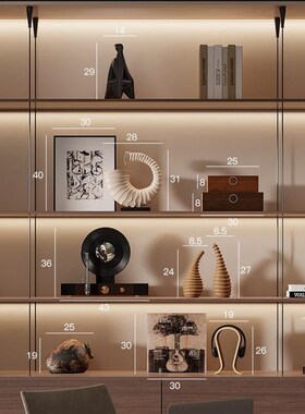 高级感样板间书房书柜装饰品摆件现代办公室客厅卧室软装饰品组合
