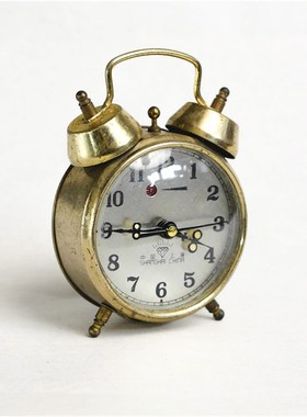 小闹铃机械发条 老钟表 老式闹钟 上海老物件 古玩收藏装饰摆设