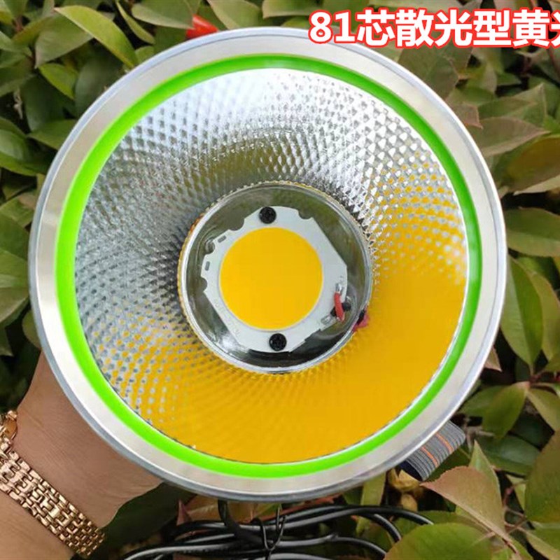 12V头灯led强光大光圈散光12V外接夹电瓶外接灯聚光散光白光黄光
