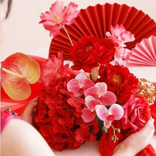 婚房布置花排婚礼结婚拍照道具订婚装饰酒店迎宾仿真花