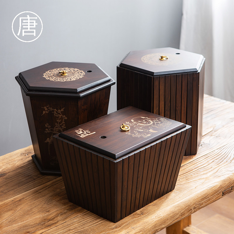 滤茶桶茶桌茶台茶渣桶复古小茶水桶中式接茶叶废水桶功夫茶具配件