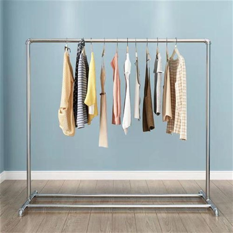 镀锌钢管单杆式晾衣架家用阳台卧室挂衣架落地晒衣架晒被凉衣杆