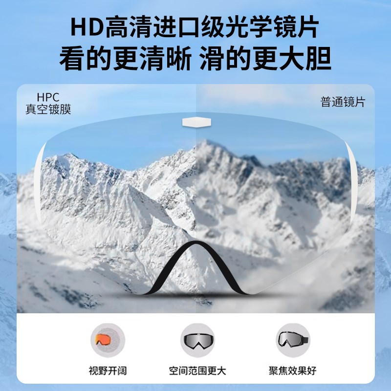 眼镜女镜护目镜登山雪镜男可戴近视防风防雾雪地雪山装备