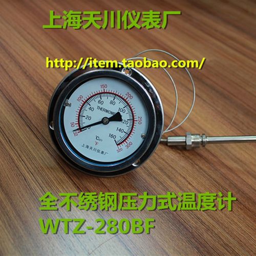上海天川仪表  全不锈钢压力式温度计WTZ-2BF(轴向型)