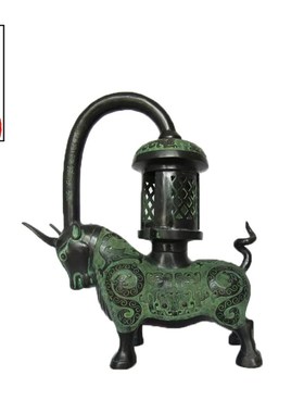铜牛灯汉代长信宫灯 鸟灯 青铜器仿古工艺品古玩收藏家居摆件定做