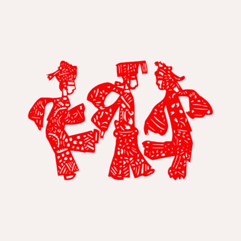 特色新款陕西剪纸镂空窗花皮影人物纸艺刻纸图样儿童手工成品