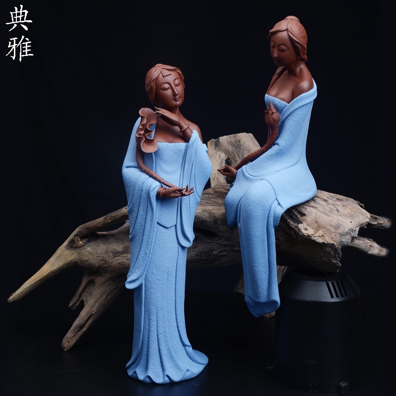 新款精品仿古陶瓷仕女摆件古典美女纯手工家居客厅送礼摆件装饰品