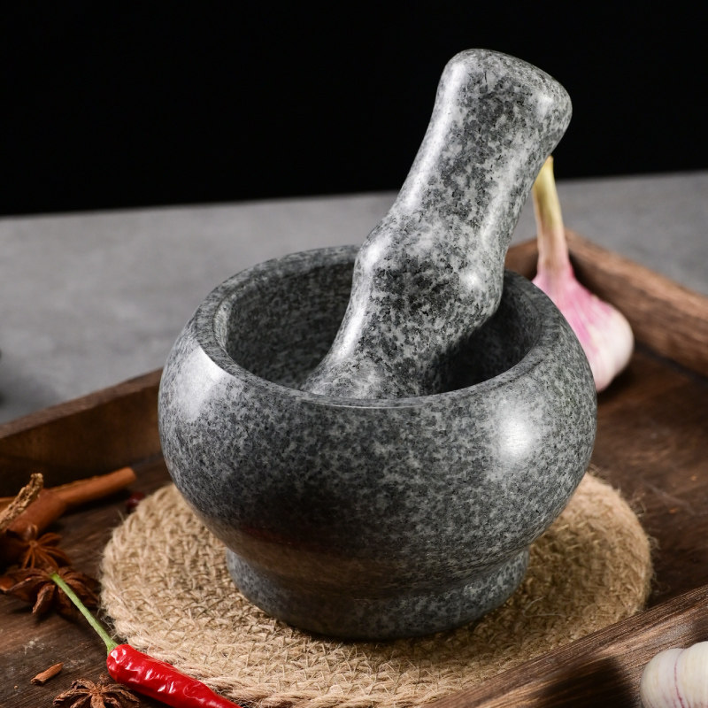 夹蒜压蒜器剥蒜器天然石头压蒜器家用蒜臼子天然压蒜器石臼捣药罐