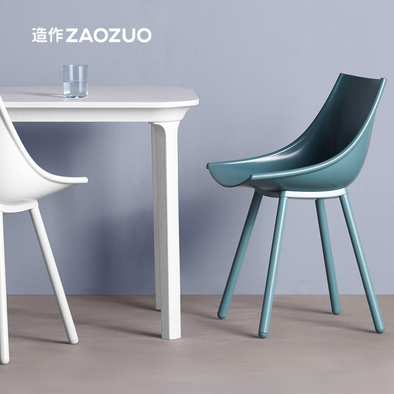 造作丝绸椅意式极简高品质ABS碳素钢彩色创意餐椅酒店咖啡馆民宿