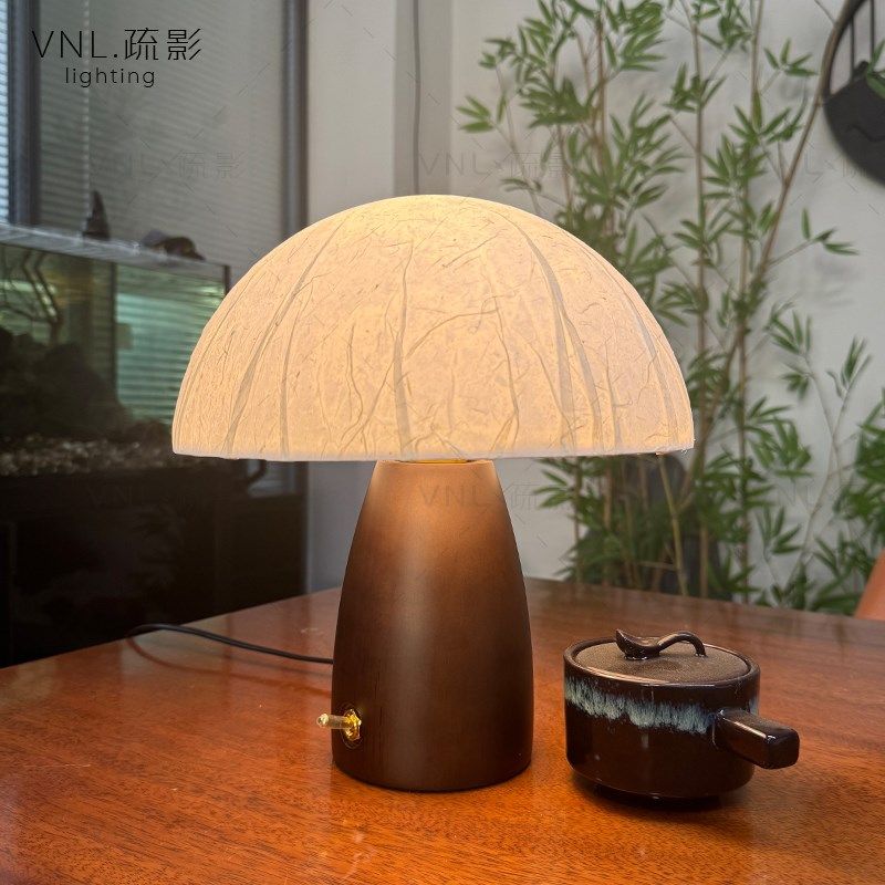 实木蘑菇卧室书房迷你台灯三色led床头灯浪漫诧寂风蚕丝灯罩夜灯,家装灯饰光源,装饰台灯,淘宝优惠券,粉丝福利购,淘宝优惠卷