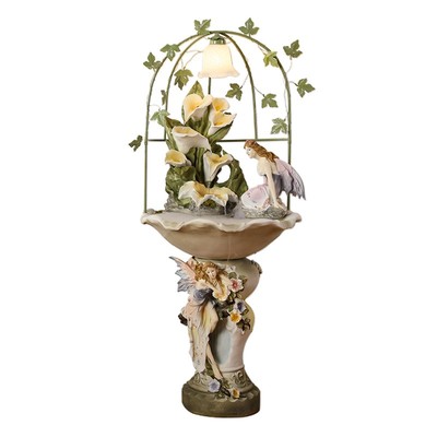 欧式美容院落地流水客厅电视柜装饰品摆件大型家居加湿器开业礼品