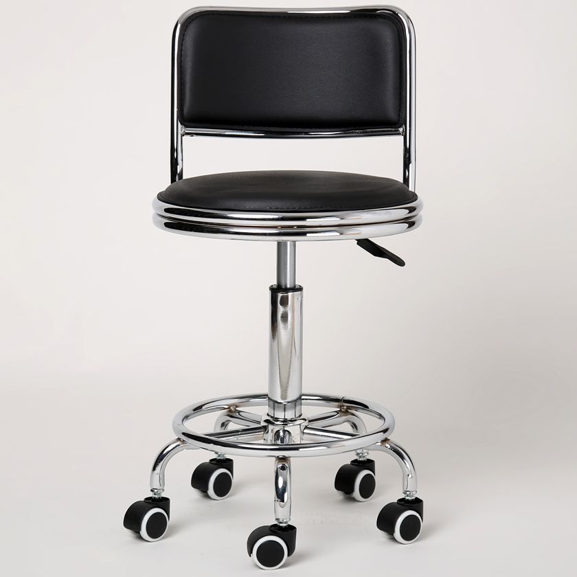 升降椅子吧台靠背吧台椅子酒吧铁艺高脚凳实验室车间工作滑轮凳子