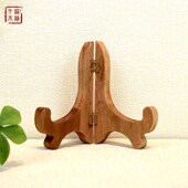 天然香樟木雕刻挂件圆盘托架支架桌面摆设实木板画底座支架三脚架