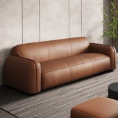 意式 真皮沙发头层牛皮客厅组合三人位双人沙发现代简约乳胶软沙发