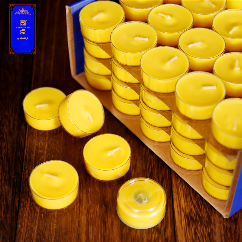 圆点酥油灯100粒塑胶壳酥油灯4小时8小时12无烟环保小圆蜡烛灯