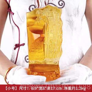 高档璃竹子礼山路工艺品升职晋升送领琉导办公室礼物开可刻字业品