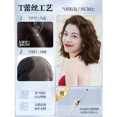 高档英琪假发女短发羊毛卷肩港风覆古尚蓬松齐短卷发全真人时头发